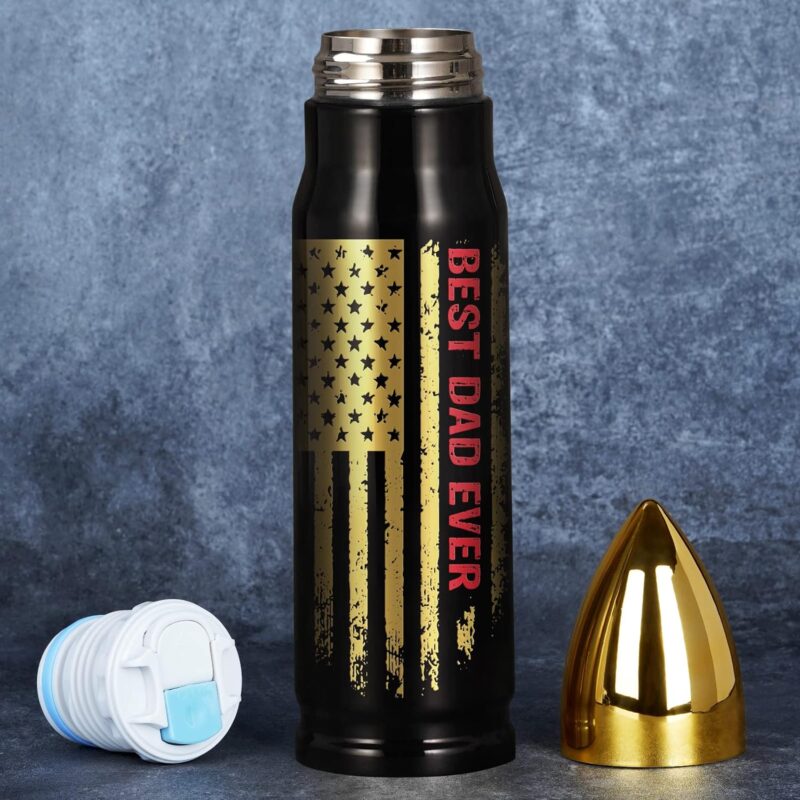 Funslive® Best Dad Ever USA Flag Bullet Tumbler