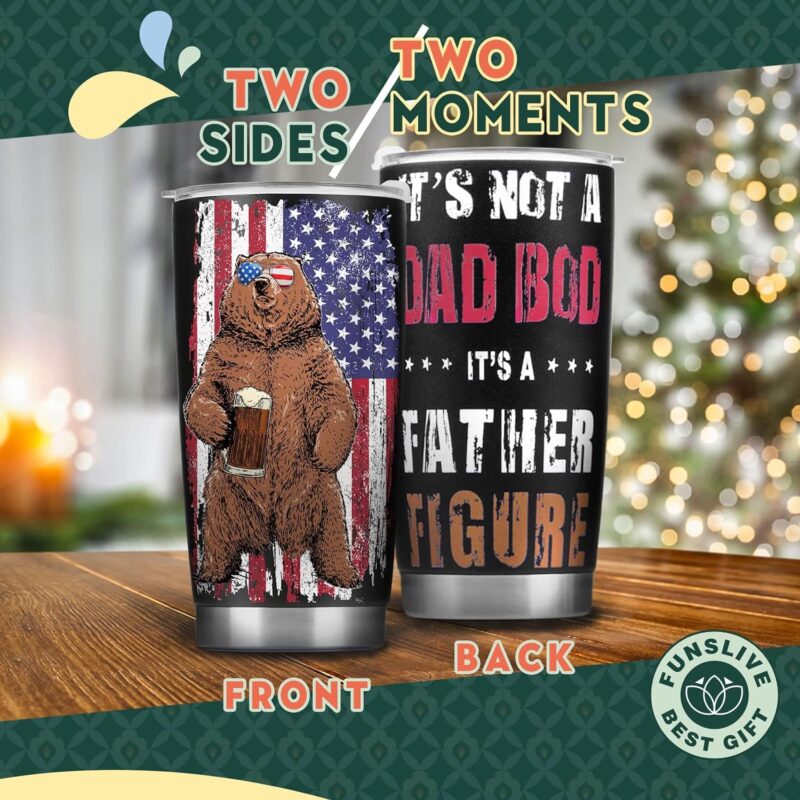 Funslive® 'Dad Bod' Double Wall Stainless Steel Tumbler