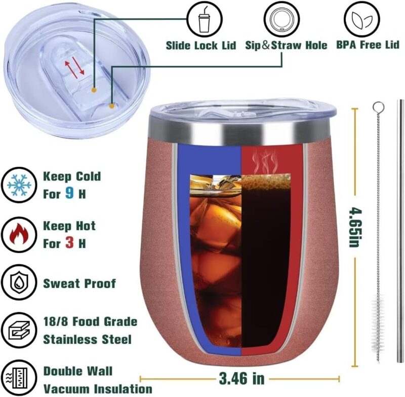 Funslive® 'Mamasaurus' Double Wall Stainless Steel Tumbler