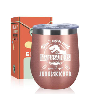 Funslive® 'Mamasaurus' Double Wall Stainless Steel Tumbler