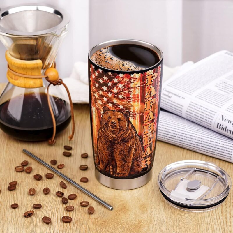 Funslive® 'Papa Bear' Double Wall Stainless Steel Tumbler